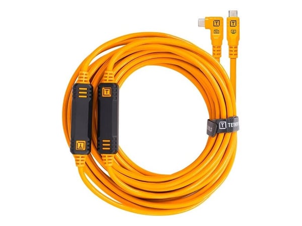 Tether Tools TetherPro USB-C på USB-C høyre Winkel oransje 9,4m
