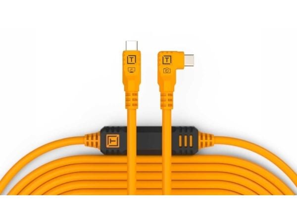 Tether Tools TetherPro USB-C på USB-C høyre Winkel oransje 9,4m