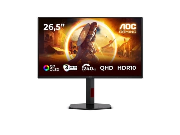 AOC G4 Q27G4ZDR, 67,3 cm (26,5"), 2560 x 1440 piksler, Quad HD, QD-OLED, 0,03 ms, Sort, Rød