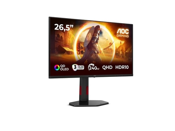 AOC G4 Q27G4ZDR, 67,3 cm (26,5"), 2560 x 1440 piksler, Quad HD, QD-OLED, 0,03 ms, Sort, Rød