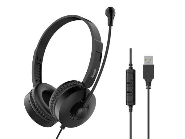 Equip 245301, Koblet med ledninger (ikke trådløs), Samtaler/musikk, 20 - 20000 Hz, 120 g, Hodesett, Svart