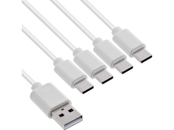 InLine 35146W, 0,5 m, USB A, 4 x USB-C, USB 2.0, Valkoinen
