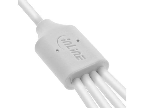 InLine 35146W, 0,5 m, USB A, 4 x USB-C, USB 2.0, Valkoinen