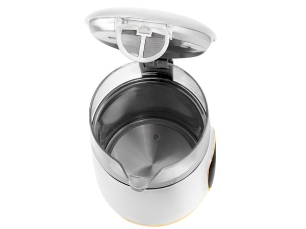 Adler AD 1305WG, 1,7 l, 2200 W, Gjennomsiktig, Gull, Hvit, Glass, Plast, Justerbar termostat, Vannivåindikator