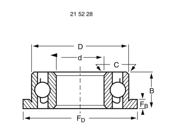 Reely radialrillelager med flens 5 mm 2 mm 2.5 mm (MF52 ZZ)