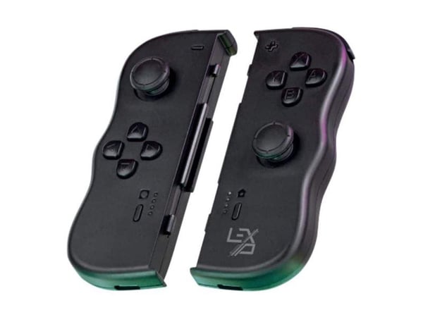 Lexip Twin Pads - Håndkonsoll - trådløs - 2.4 GHz/Bluetooth - svart (en pakke 2) - for Nintendo Switch