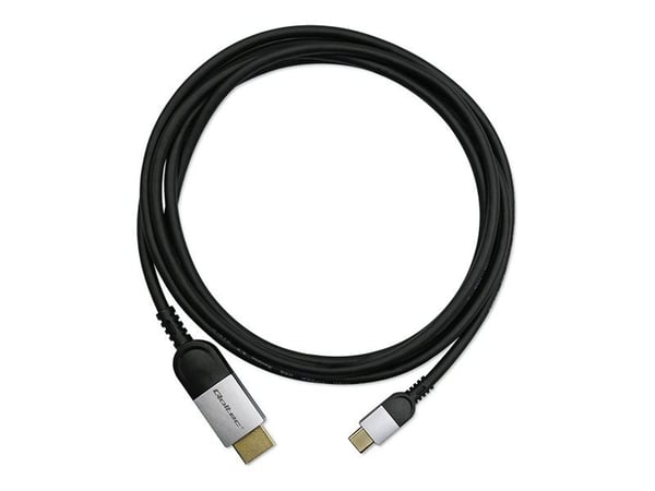 Qoltec - High Speed - adapterkabel - USB-C hane till HDMI hane - 2 m - svart, grafit - 4K60Hz (3840 x 2160) stöd, upp till 18 Gbps dataöverföringsh...