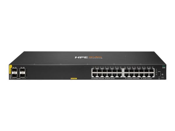 HPE Aruba Networking CX 6000 24p 10M/100M/1G Class4 PoE 4p SFP 1G 370W Switch - Switch - Styrt - 24 x 10/100/1000 (PoE+) + 4 x Gigabit SFP (opplink...