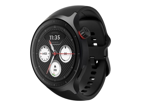 Motorola Moto Watch - Mat svart - smart klocka med band - silikon - pantone volcanic ash - display 1.4" - 4 GB - Bluetooth - 40 g