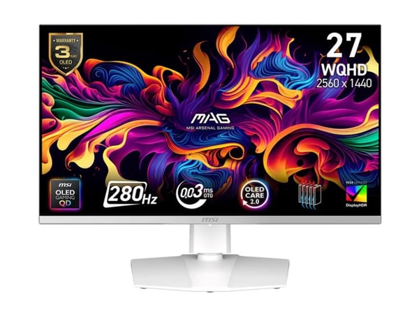MSI MAG 272QPW QD-OLED X28 - OLED-skjerm - gaming - 27" (26.5" synlig) - 2560 x 1440 WQHD @ 280 Hz - 1000 cd/m² - 1500000:1 - DisplayHDR 400 True B...