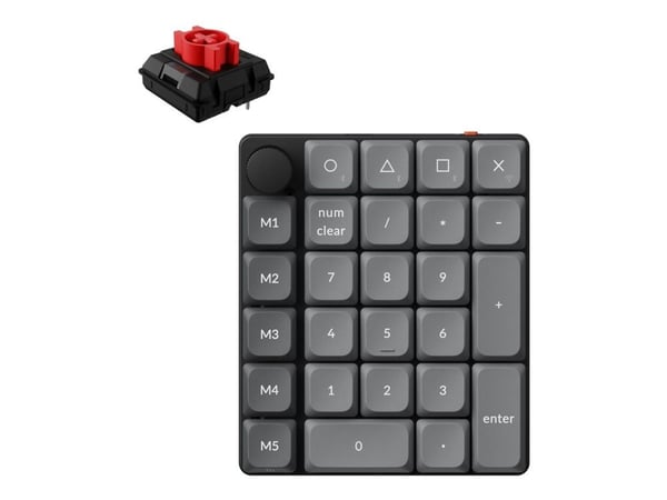 Keychron K0 Max - Tastegruppe - QMK, custom - bakgrunnsbelyst - trådløs - 2.4 GHz, Bluetooth 5.3, USB - tastsvitsj: Keychron Milk POM Red (Hot-swap...