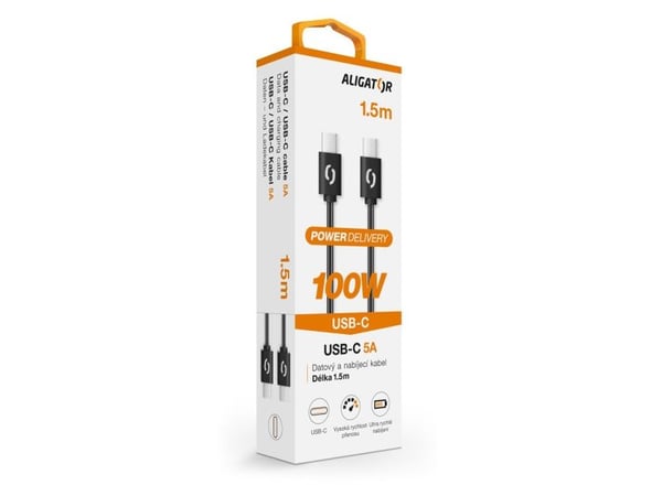 Aligator DATKP46 USB-kabel 1,5 m USB 3.2 Gen 1 (3.1 Gen 1) USB C Svart