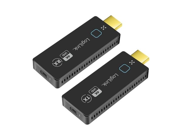 LogiLink HDW0111, 3840 x 2160 piksler, AV-sender og -mottaker, 50 m, Ledning & Trådløs, Sort, HDCP