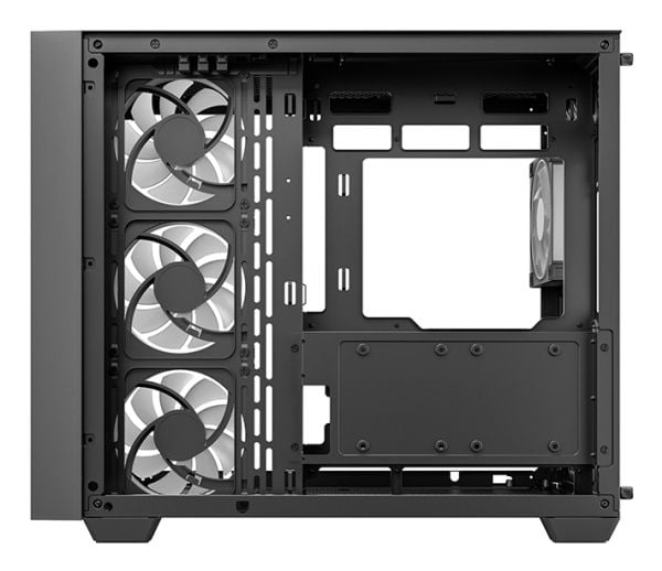 DeepCool CG530U 4F - Mid tower - ATX - sidepanel med vindu (herdet glass) - ingen strømforsyning (ATX / PS/2) - svart - USB/lyd
