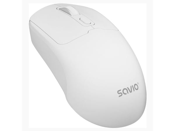 Savio MB-05, Ambidekstriøs, Bluetooth, 1600 DPI, Hvit
