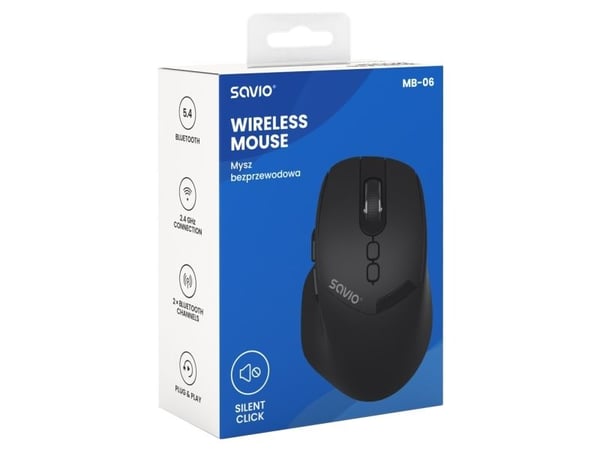 Savio MB-06, molemminpuolinen, Bluetooth, 3800 dpi, lajittelu