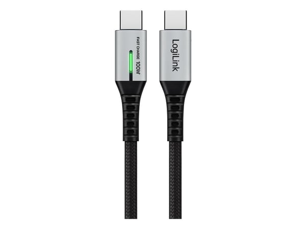 LogiLink CU0434, 2 m, USB C, USB C, USB 3.2 Gen 2x2, 20 Gbit/s, Svart