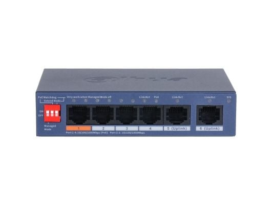 Dahua Technology DH-CS4006-4GT-60, Håndtert, L2, Gigabit Ethernet (10/100/1000), Full tosidig, Strøm over Ethernet (PoE), Kan monteres på vegg