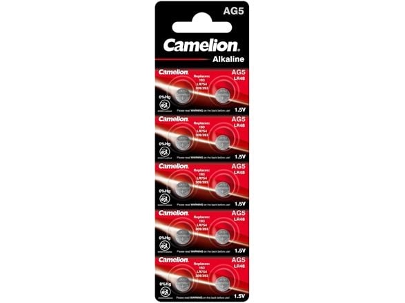 Camelion 12051005, Engangsbatteri, SR754W, Alkalinsk, 1,5 V, 10 stykker, 53 mAh