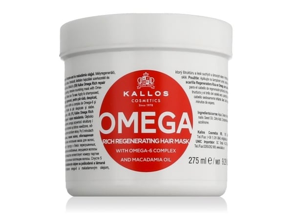 Kallos Omega Rich Repair Hair Mask med Omega-6-komplex & macadamiaolja 275 ml
