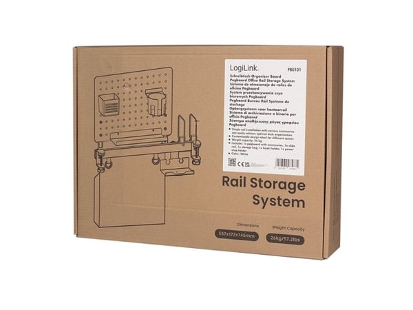 LogiLink PB0101, Stål, Plast, Hvit, Monokromatisk, Universell, 26 kg, 557 mm