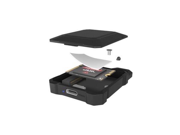 ICY BOX eksternt M.2 NVMe-kabinett med M-Key-kontakt, inkl. termisk pute