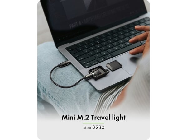ICY BOX eksternt M.2 NVMe-kabinett med M-Key-kontakt, inkl. termisk pute