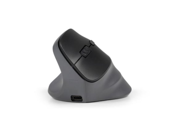 BakkerElkhuizen PRF Pro - Vertikal mus - ergonomisk - venstrehendt - optisk - 8 knapper - trådløs, kablet - 2.4 GHz, USB-C, Bluetooth 5.2 - mørk gr...