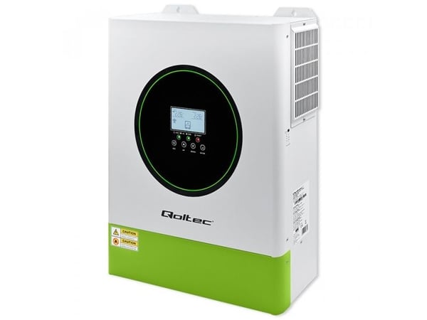 Qoltec - Strømomformer - off-grid, 160A, 48V, BMS, LCD, MPPT, sinus - AC 230 V - 11000 watt - 11000 VA - RS-232, RS-485 - hvit, grønn
