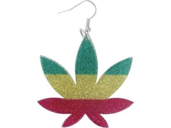 Hampa blad örhängen glitter