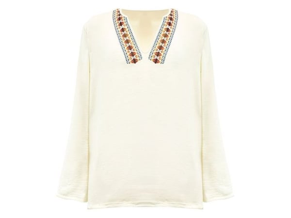Beige hippieblus