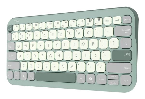 ASUS Marshmallow KW100 - Tastatur - 75% - compact - trådløs - Bluetooth 5.0 LE - green tea latte