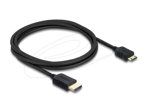 Delock - Ultra High Speed - HDMI-kabel - HDMI hann til 19-stifts Mini-HDMI hann - 2 m - tredobbeltskjermet koaksial - svart - 8 K 60 Hz (7680 x 432...