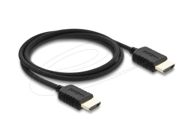 Delock - High Speed - HDMI-kabel - HDMI hann til HDMI hann - 1 m - tredobbeltskjermet koaksial - svart - 8 K 60 Hz (7680 x 4320) støtte, 5 K 120 Hz...