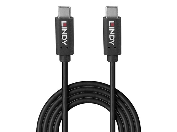Lindy 36975, 1,5 m, USB C, USB C, USB 3.2 Gen 2x2, 20 Gbit/s, Svart