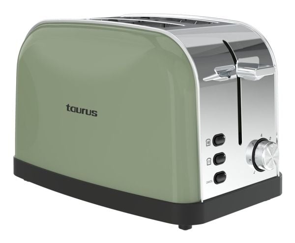 Taurus Vintage II, 2 skiver, Oliven, Rustfritt stål, Knapper, Rotasjon, 950 W, 3,5 cm