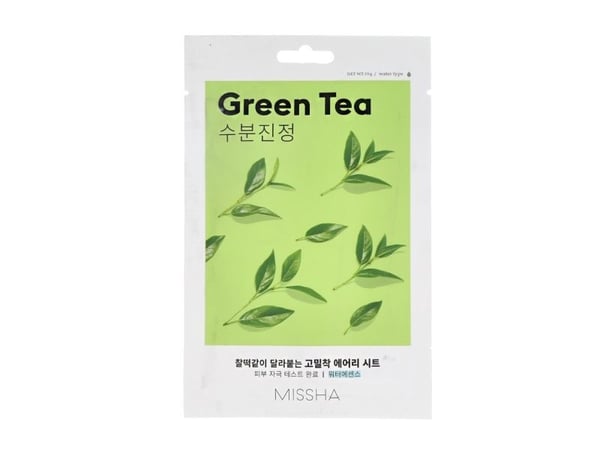 MISSHA_Airy Fit Sheet Mask Fuktighetsgivende lakenmaske med grønn teekstrakt Grønn te 19ml