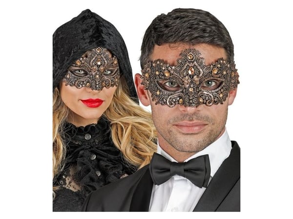 Kobber øyemaske med steiner