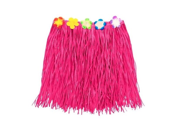 Kjol i rosa raffia, 40 cm