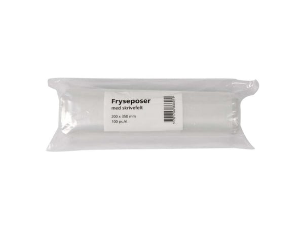 Fryspåsar, 32 µm, 200 x 350 mm, LD-PE transparent, rulle med 100 st, livsmedelsgodkänd - (10 st.)