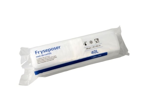 Fryseposer, 32 µm, 450 x 850 mm, LD-PE transparent, rulle a 20 stk Fødevaregodkendt - (20 stk.)