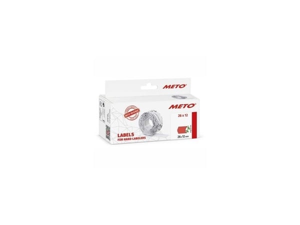 METO Neonröda avtagbara prisetiketter Använd neonröda METO-etiketter 26x12 mm med avtagbart häftämne - perfekt för synlig och tillfällig prismärkni...
