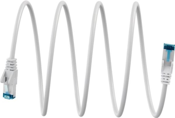 CAT 6A patchkabel S/FTP (PiMF), hvit, 3 m - kobber