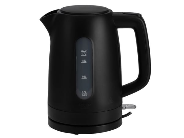 Adler AD 1379B, 1,7 l, 2200 W, Svart, Plast, Vannivåindikator, Trådløs