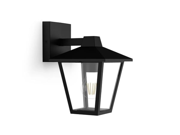 Philips Kinno vegglamper 25 W E27, lyskilde følger ikke med, Vegglys, Svart, Metall, IP44, Hage, Terrasse, I