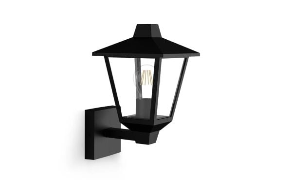 Philips Kinno vegglamper 25 W E27, lyskilde følger ikke med, Vegglys, Svart, Metall, IP44, Hage, Terrasse, I