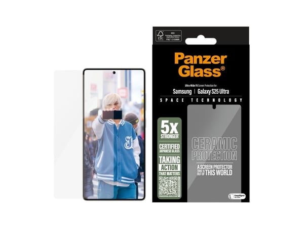 PanzerGlass ® Ceramic Screen Protector Samsung Galaxy S25 Ultra | Ultra-Wide Fit