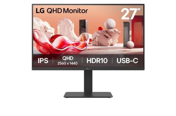 LG 27BA65QB-B - LED-skjerm - 27" - 2560 x 1440 WQHD @ 100 Hz - IPS - 350 cd/m² - 1000:1 - HDR10 - 5 ms - HDMI, DisplayPort, USB-C - høyttalere