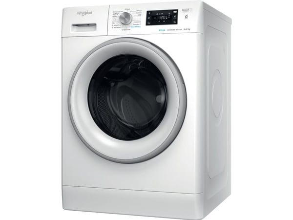 Whirlpool FFWDB 864489 SV EE, Frontmatet, Frittstående, Hvit, Venstre, Grå, Hvit, Knapper, Rotasjon