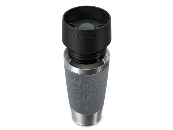EMSA Travel Mug Classic , Grå, Rustfritt stål, Silikon, Rustfritt stål, Polypropylen (PP), 36 ml, 8,3 cm, 200 mm
